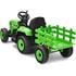 Electric Ride On Tractor & Trailer With Parental Control   12v Green