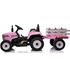 Electric Ride On Tractor & Trailer With Parental Control   12v Pink