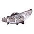 Left Headlamp (Without Directional Lamp, Halogen, Takes H1/H7 Bulbs, Supplied With Motor) for Peugeot 207 2006 on