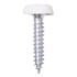 Number Plate Plastic Top Screws   White   Pack Of 50