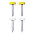 Wot Nots Number Plate Plastic Top Screws   White & Yellow   Pack Of 4