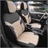 Premium Jacquard Leather Car Seat Covers REFLECT LINE   Black Beige