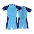 MDNS Bi Colour UPF 50 Baby's Short Sleeve Shorty Rashvest   Blue and Navy   Size 4 L