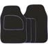 Standard universal Mat Set   Velour   Black Grey Binding   4 Piece