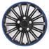 4 Inch Lightning Sports Black Gloss with Blue Ring Wheel Trim Set of 4