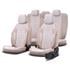Premium Linen Car Seat Covers THRONE SERIES   Beige For Dacia DOKKER Pickup 2018 Onwards
