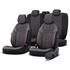 Premium Linen Car Seat Covers THRONE SERIES   Black For Dacia DOKKER Pickup 2018 Onwards