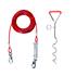 Dog Tie Out Cable & Ground Spike Set With Shock Absorbing Springs   5 Meters