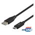 Deltaco Fast USB C To USB A Cable, 3A, Black   1m