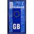 Castle Promotions Number Plate Sticker   Blue   Euro Plate & GB