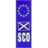 Castle Promotions Outdoor Grade Vinyl Sticker   Euro Plate & SCO with St. Andrews Flag