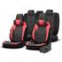 Premium Linen Car Seat Covers VOYAGER SERIES with 2 Neck Pillows   Red Black For Mitsubishi Fuso 2011 Onwards