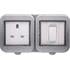 BG IP55 Weatherproof Switch And Socket Combination Unit, Single Unswitched 13A Socket And Single Switch