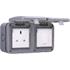 BG IP55 Weatherproof Switch And Socket Combination Unit, Single Unswitched 13A Socket And Single Switch