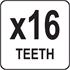 RAKE 16 TEETH W. HANDLE