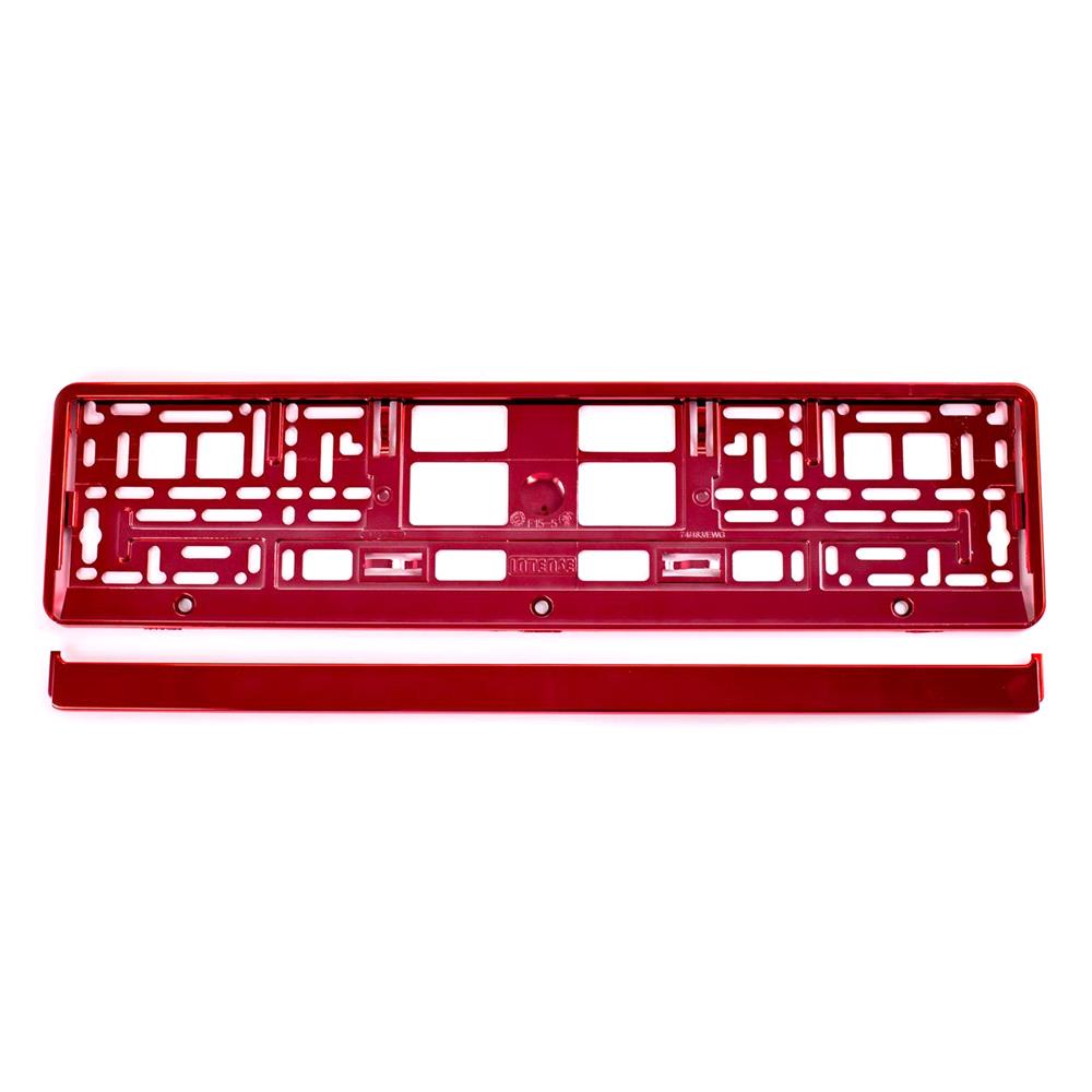 Custom Red European License Plate Frame – UV Text, Front & Rear, Made In Lithuania 4 thumbnail image