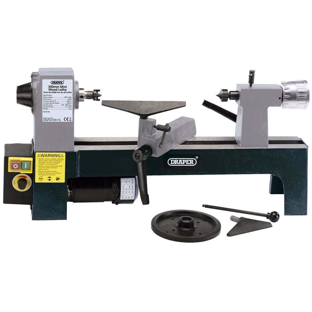 Draper 60988 Variable Speed Mini Wood Lathe (250w) | MicksGarage