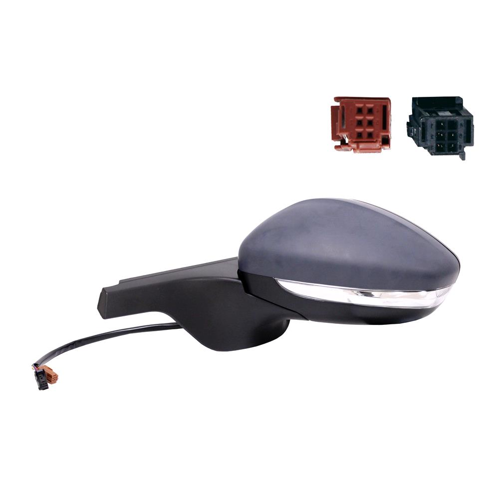 Citroen C3 - Drivers side Electric Power Fold Door Mirror In Primer O/S RIGHT