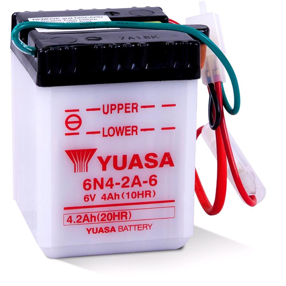 Yuasa Motorcycle Battery 6n4 2a 6 6v Battery MicksGarage