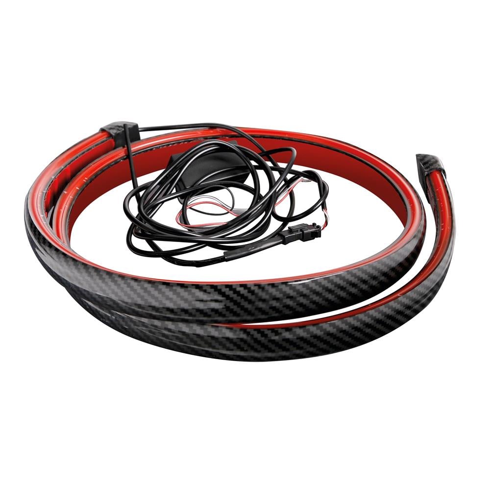 Integrated Led Spoiler Carbon - look Adhesive Spoiler With Integrated Red Led Light - 120 Cm ...