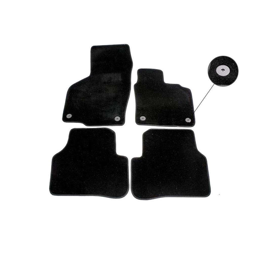 Luxury Tailored Car Floor Mats With Round Clip Holes In Black For Volkswagen Passat 2005 2010