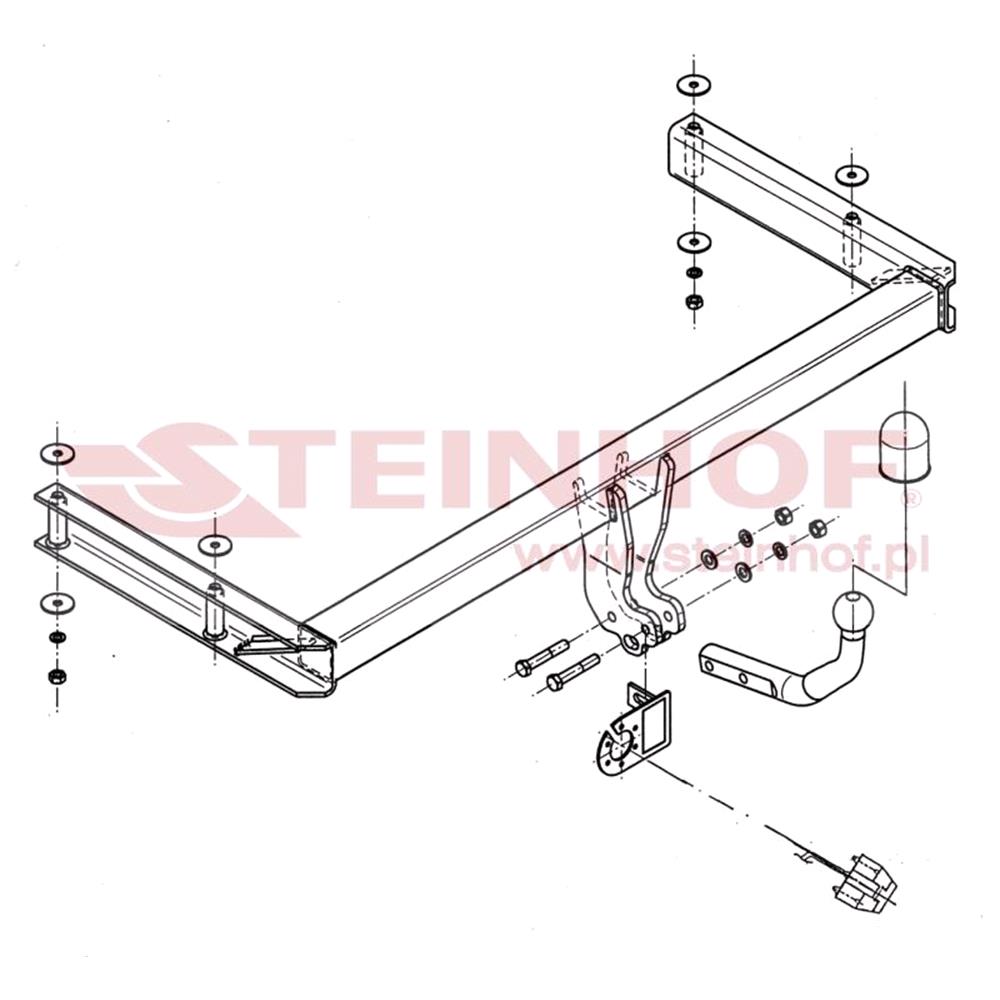 STEINHOF New Fixed Towbar Compatible With Audi A4 Avant B9 Estate 11.2015-2020 With 13-pin Universal Wiring Kit