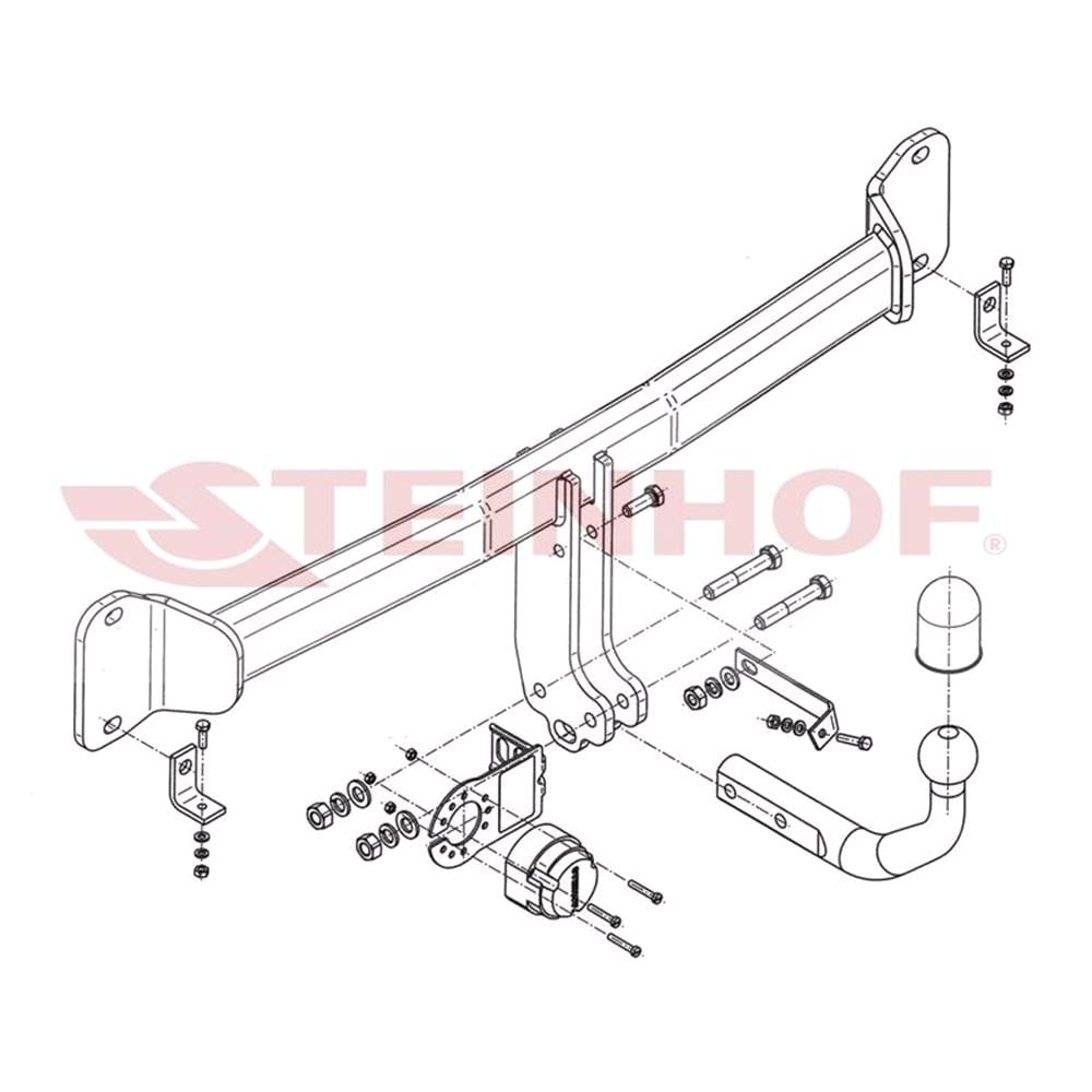 Steinhof Towbar (Fixed With 2 Bolts) For Bmw 5 Series Touring, 2010
