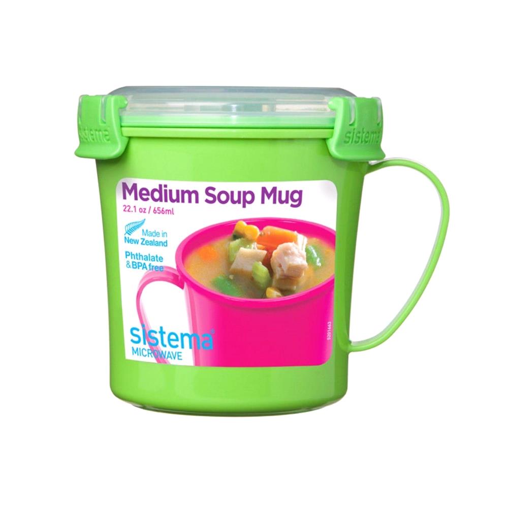 Sistema] Microwave Soup Mug 22.1 oz Cup Medium BPA Free Microwaveable