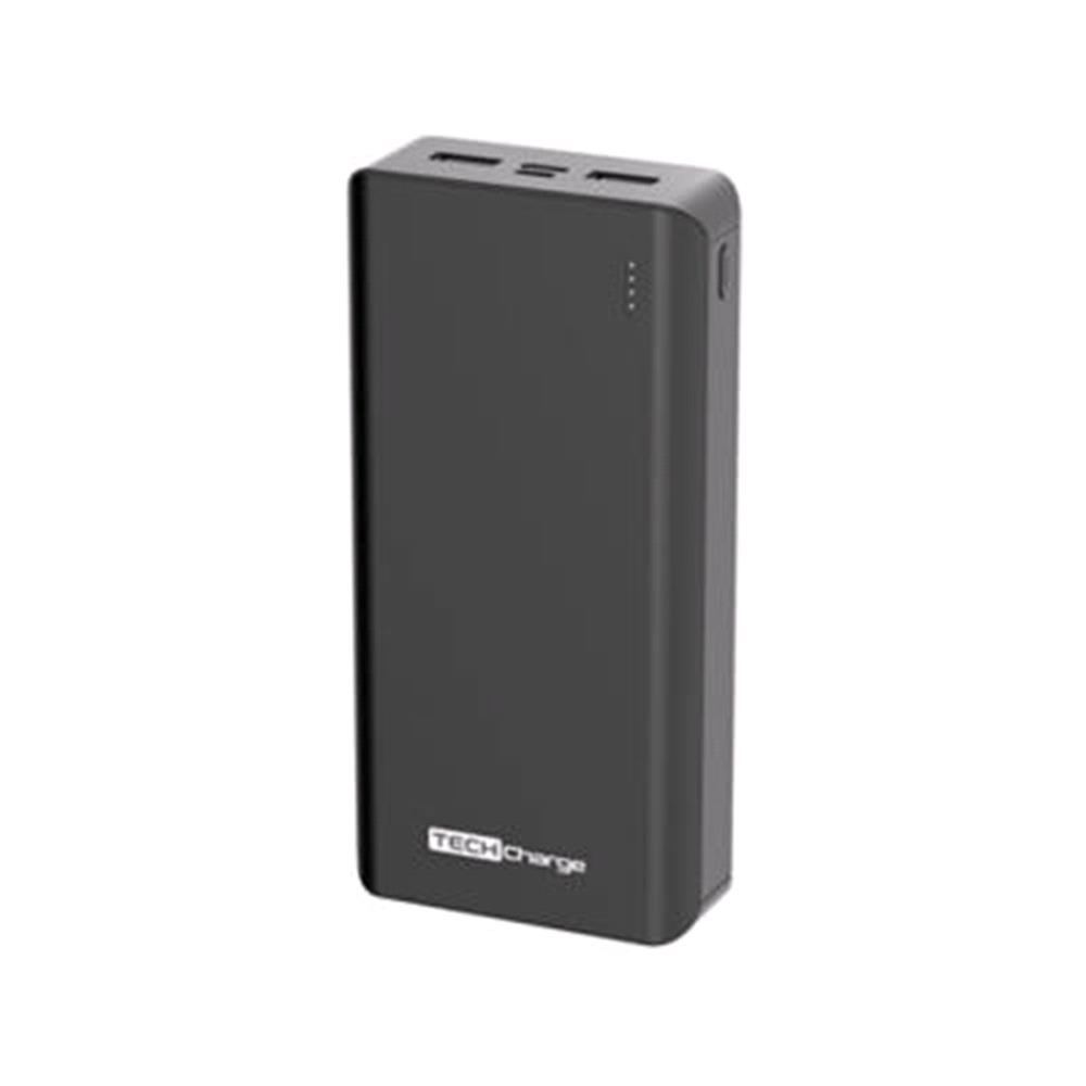 Techcharge Triple Port 20,000ma Power Bank - 2 X Usb & 1 X Usb - C Port 