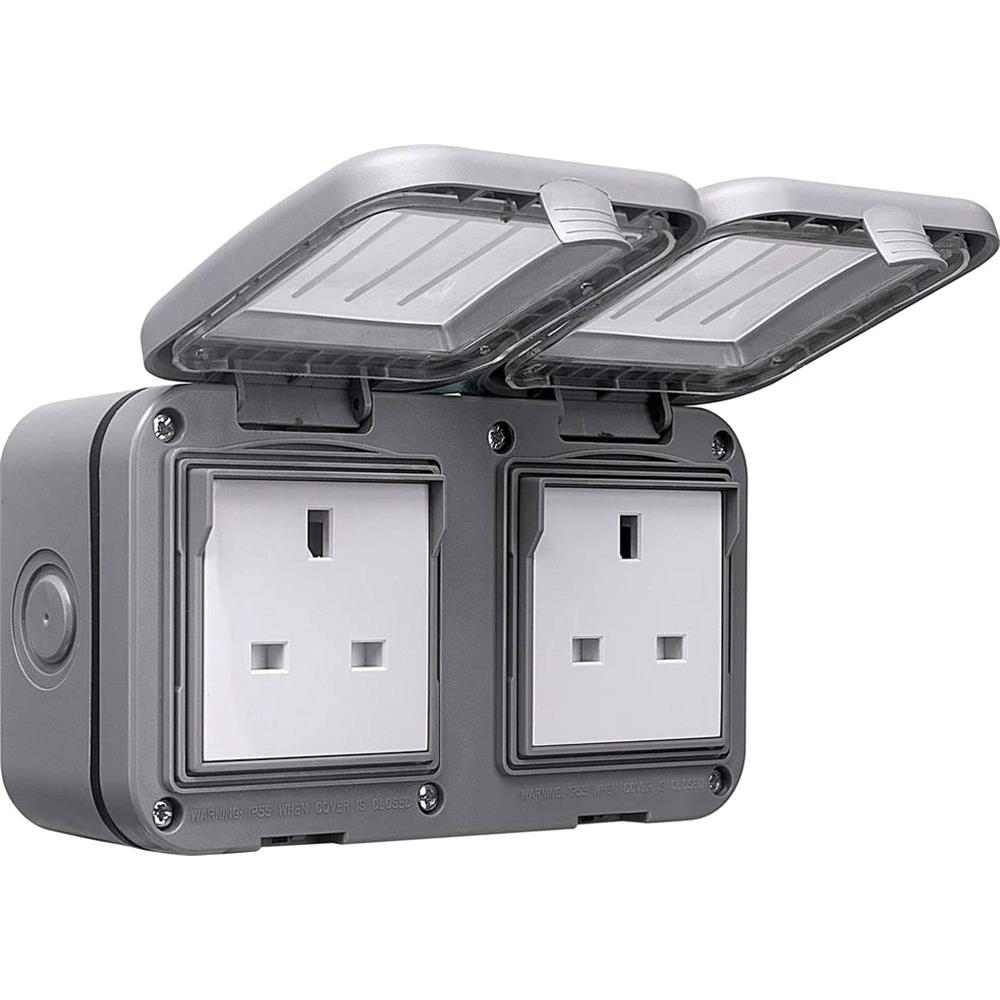 Power Socket Raitng Bg Ip55 Weatherproof Double Unswitched 13a Power Socket | MicksGarage